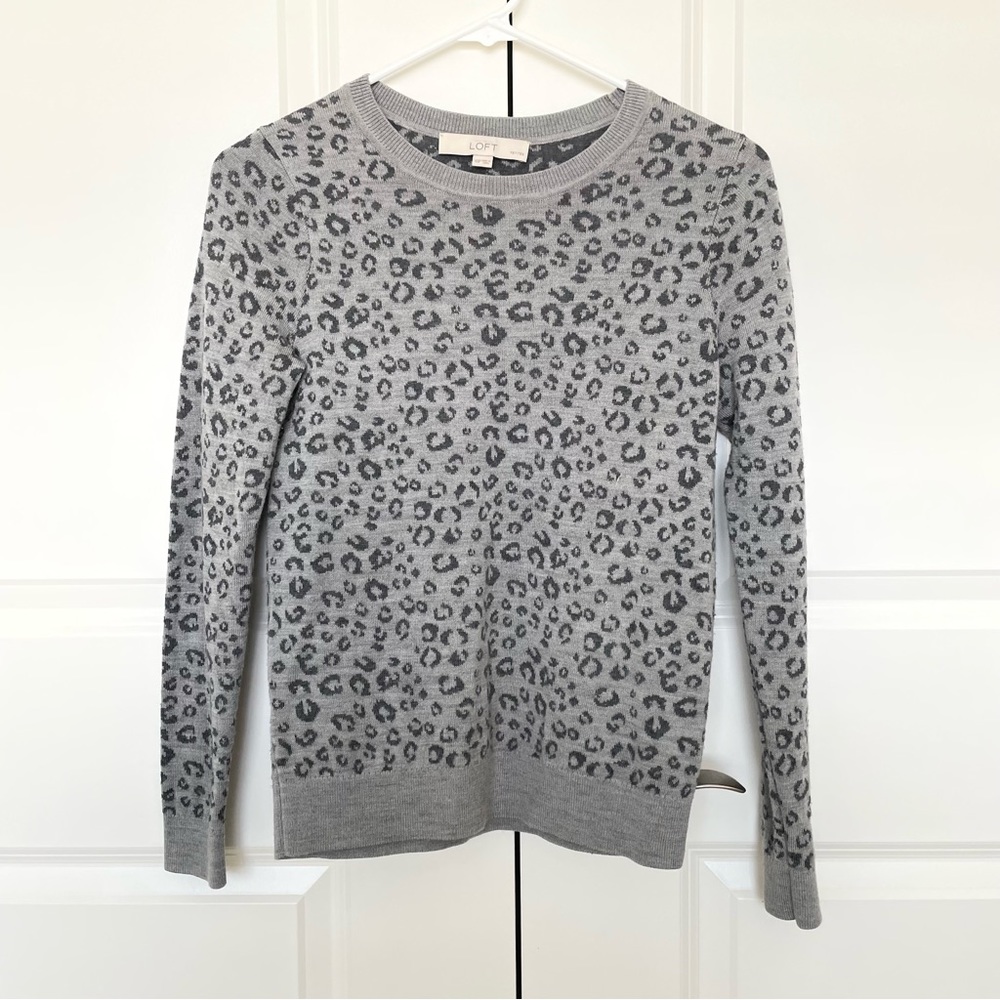 Loft Leopard Print Sweater Wool